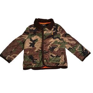 Ralph Lauren Polo Little Boys Camouflage Snap Jacket W/ 2 Pockets Size 2 And 2T